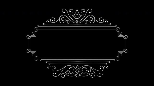 Elegant Animated Vintage Calligraphic Frames and Decorative Borders.