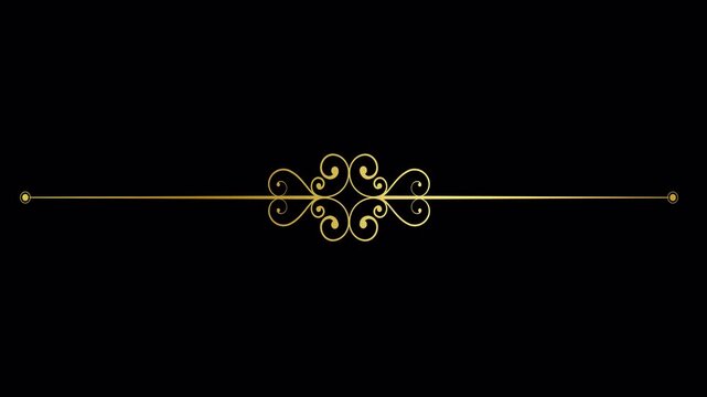 Elegant Gold Decorative Flourish Divider Elements for Graphic Design Projects.