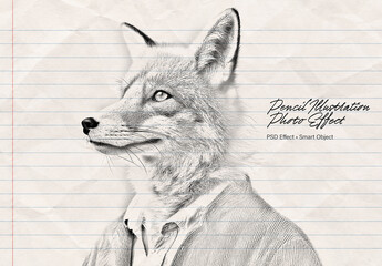 Pencil Illustration Photo Effect