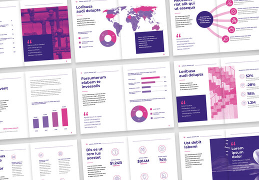 Pink and Purple Modern Corporate Annual Report