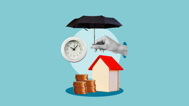 Mortgage Insurance Concept with Protected Home Investment Financial Security Property Coverage Homeownership Risk Management Loan Protection Real Estate Financing and Housing Insurance