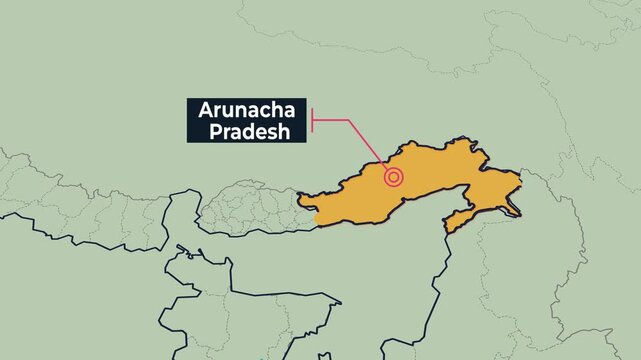 Arunachal Pradesh Map Animation Locator Zoom 4K Motion Graphic
