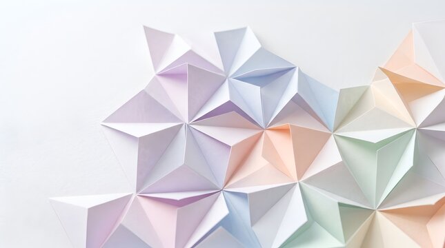 Abstract background featuring pastel geometric paper origami patterns