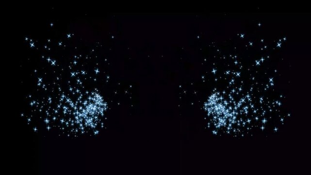 white glowing starlight glitter sparkle path, falling white glitter particles effect on black screen.Glitter sparkles twinkle stars line and twinkle sparkle stars animation,4k glitter