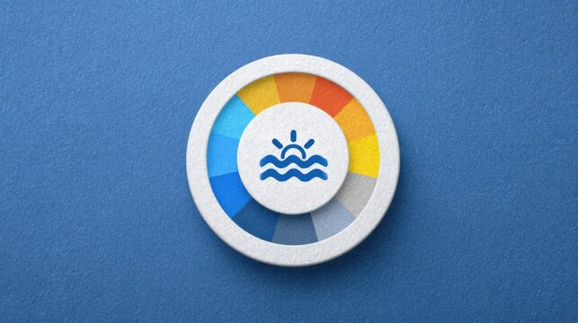 Renewable asset allocation panel icon conceptual design showcasing clean chart representation of renewable investments