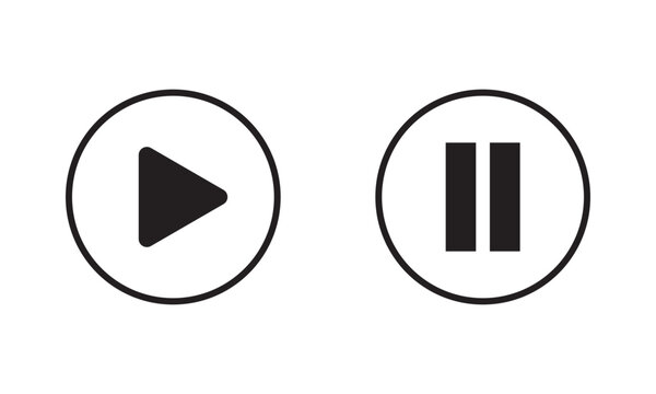 Play and pause button icons