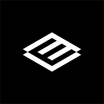 Sleek letter E mark inside a dark isometric rhombus framework. Unique & elegant design, ideal for tech startups, Web3, fintech, software development, cybersecurity, and modern architecture.