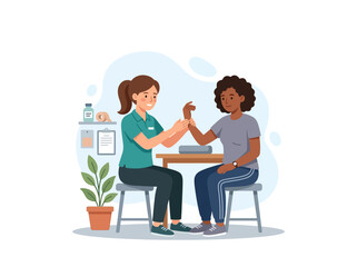 Obraz premium Female Healthcare Professional Providing Physical Therapy Treatment to a Patient in a Clinic