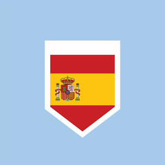 Fototapeta premium Spain Flag Shield Badge Icon Flat National Emblem geometric