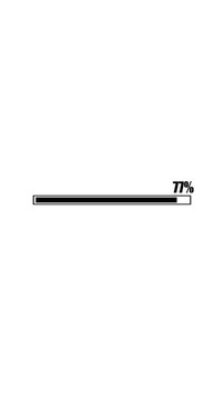Minimalist digital loading bar animation displaying percentage progress from seven to one hundred percent as simple graphic element for interface design task.