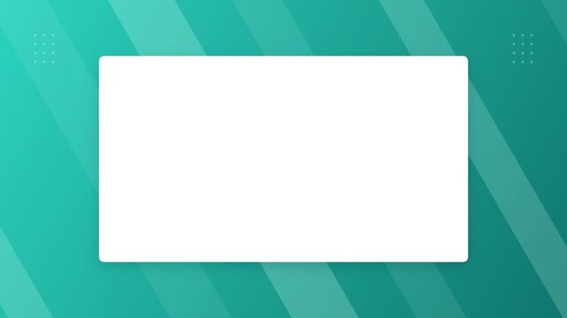 Rectangular white frame on teal striped backdrop