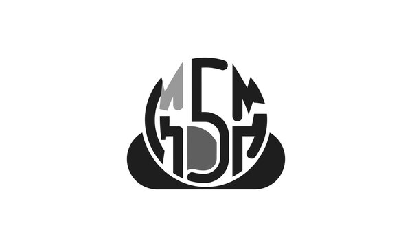 Abstract circular letter monogram symbol.