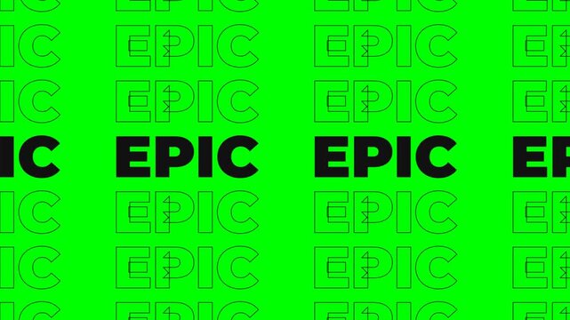 Epic text animation on a vibrant green background