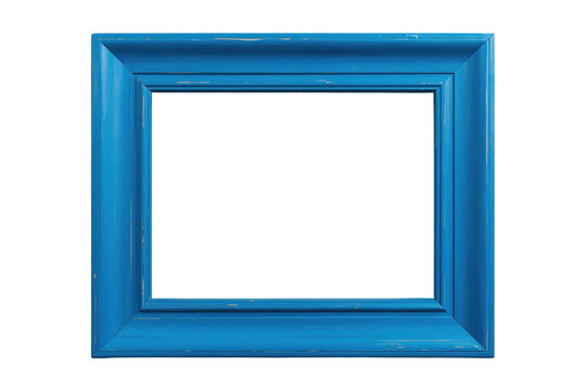 Simple glossy blue rectangular picture frame