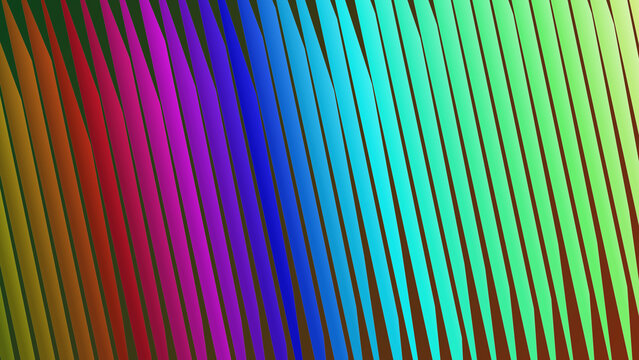 Vibrant rainbow abstract background, colorful diagonal stripes pattern, neon gradient geometric texture for modern digital design and creative backdrops