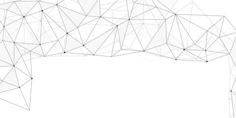 Abstract modern low poly network with low poly mesh of triangles and nodes. For greeting card, packaging, branding and cover. © MdNasir