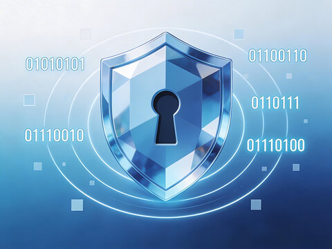 Digital shield with binary code