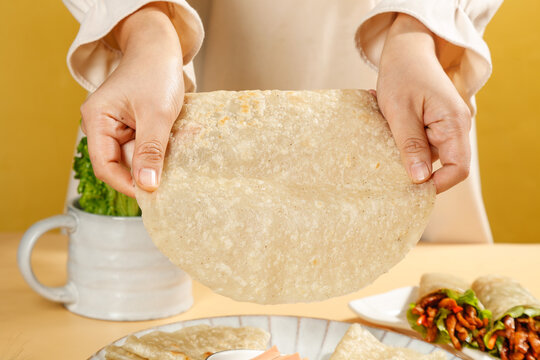 Chef Preparing Delicious Buckwheat Pancake Batter with Mixed Grain Breakfast Options