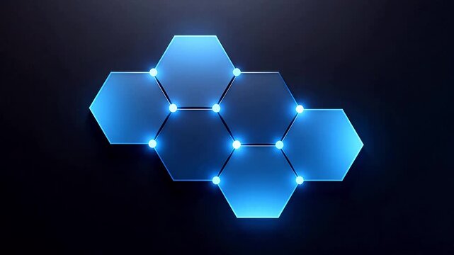 Blue hexagonal network pattern