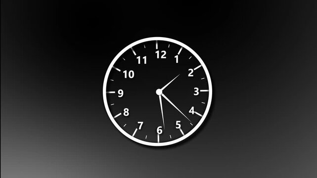 Analog clock spinning animation, alpha channel included.4k video.