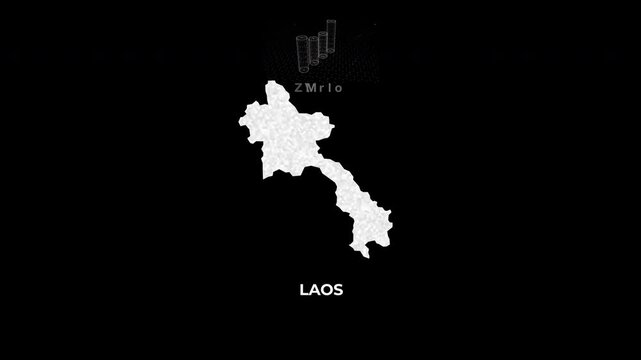 LAOS technology map with animated charts, graphs, statistics, and analytics showcasing economy, infrastructure, innovation, population, trade, energy, and national development