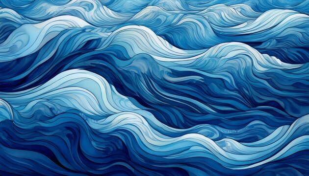 Wasser Mit Wellen Hintergrund Nahtlos In Blau