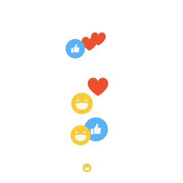 Facebook Live Reaction Floating Animation Effect (Like, Love, Haha Overlay .