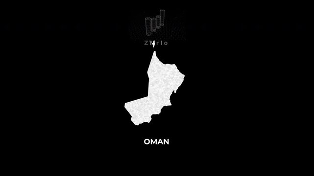 Oman technology map with animated charts, graphs, statistics, and analytics showcasing economy, infrastructure, innovation, population, trade, energy, and national development