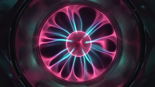 Plasma ball energy glow with pink and blue tendrils