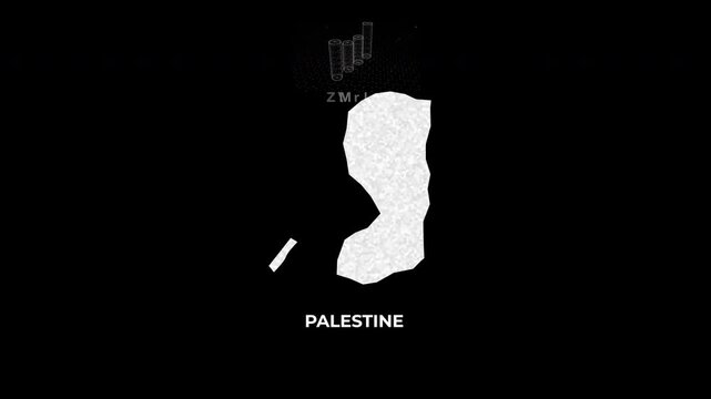 Palestine technology map with animated charts, graphs, statistics, and analytics showcasing economy, infrastructure, innovation, population, trade, energy, and national development
