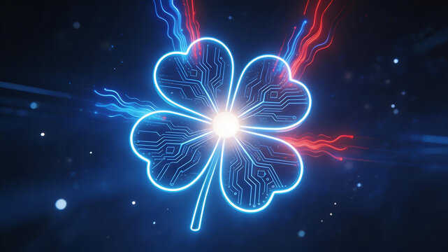 Digital clover with circuit patterns