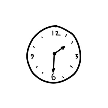 analog clock icon illustration concept of school dismissal time or lunch break