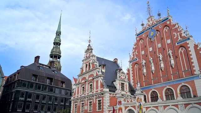 Ornate gothic House of the Black Heads in Riga, Latvia