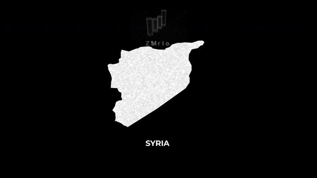 Syria technology map with animated charts, graphs, statistics, and analytics showcasing economy, infrastructure, innovation, population, trade, energy, and national development