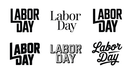 Obraz premium Creative Labor Day Typography Designs With Various Font Styles