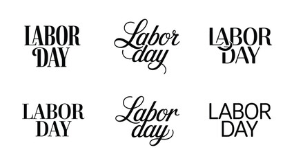 Fototapeta premium Various stylish labor day typography designs with elegant fonts