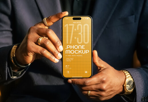 Editable Mobile Phone Screen Mockup PSD Template
