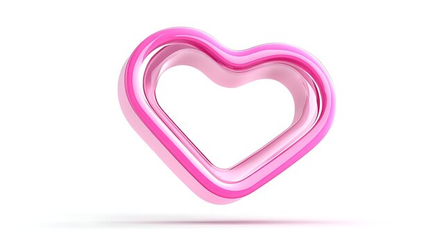 Pink heart shaped ribbon bow with transparent background