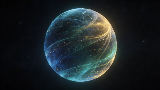 Abstract glowing sphere in space