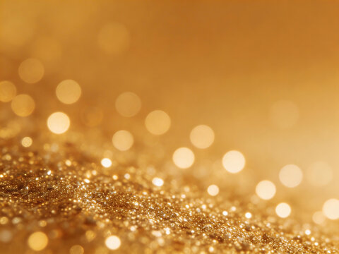 Golden glitter texture with bokeh effect