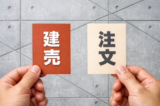 建売住宅と注文住宅どちらにしようか迷い選択肢を比較検討する様子
