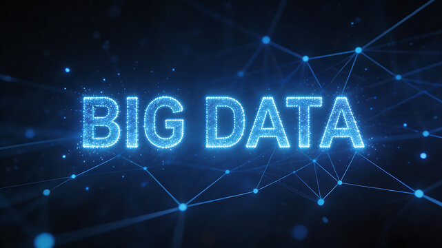 Big Data text with network connections