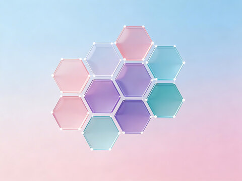 Colorful hexagonal pattern on gradient background