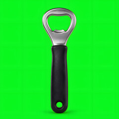 Fototapeta premium Realistic Bottle Opener Isolated on Green Screen