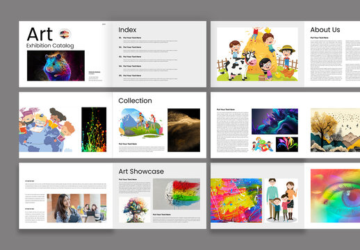 Art Exhibition Catalog Template Design