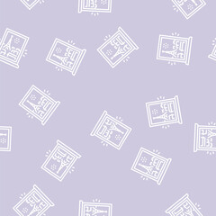 Obraz premium view from window on paris vector line seamless pattern view from window on paris sign illustration