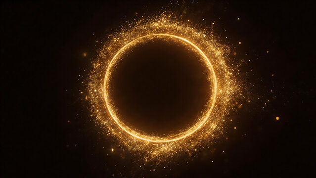 Golden glowing circular sparkles