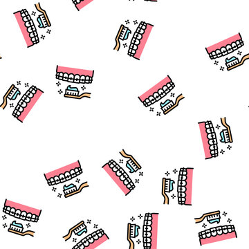 care and cleaning tooth braces vector seamless pattern care and cleaning tooth braces sign illustration