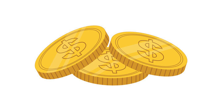 Three golden currency coins stack