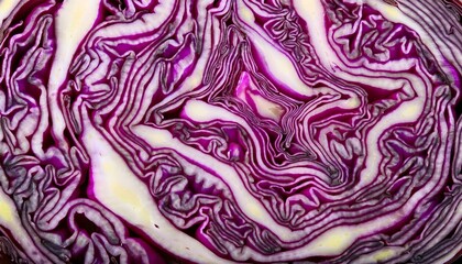 Obraz premium Red Cabbage Cross Section Texture Background